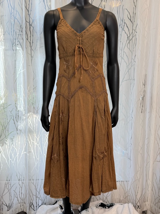 Scully Dresses & Skirts - Scully Women’s Long Spaghetti Strap 100% Cotton Dress Copper Brown Size S
